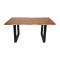 Miles pakoworld table solid acacia wood thickness 3.7-4cm in walnut color with black metal legs 160x90x76cm