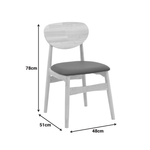 Cardith chair pakoworld rubberwood-plywood in natural shade-pu beige 48x51x78cm