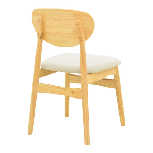 Cardith chair pakoworld rubberwood-plywood in natural shade-grey beige fabric 48x51x78cm