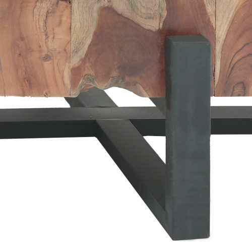 Borth coffee table Inart teak wood in natural color 135x90x40cm