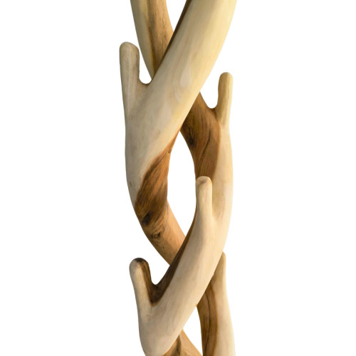 Coat rack Joint pakoworld suar wood in natural color 30x30x200cm