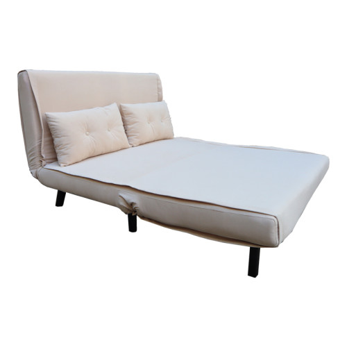 Sofa-bed Josuane I pakoworld two-seater velvet in grey  color 122x80x81cm