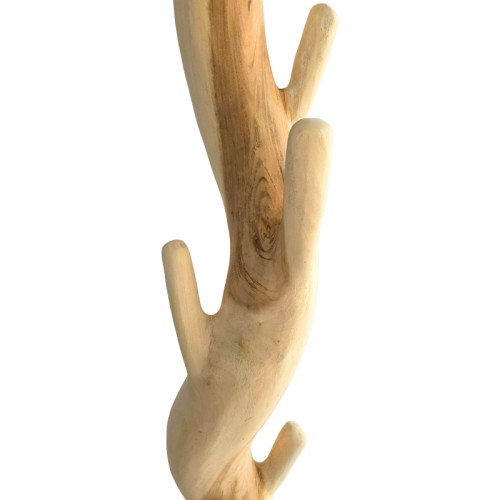 Coat rack Renzo pakoworld suar wood in natural color 30x30x200cm