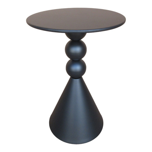 Side table Bilane pakoworld metal in black shade D39x55cm