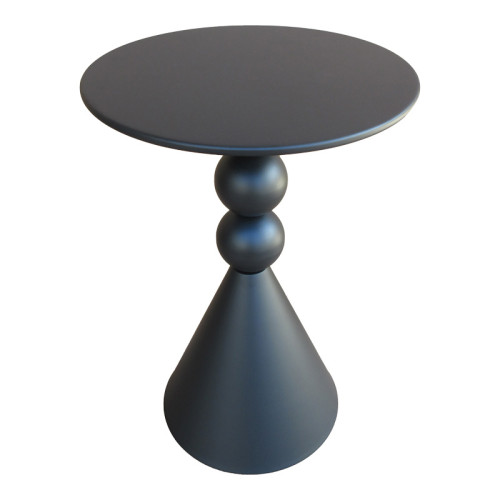 Side table Bilane pakoworld metal in black shade D39x55cm