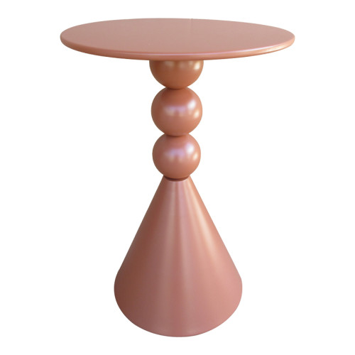 Side table Bilane pakoworld metal in terracotta  shade D39x55cm