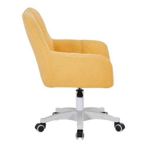 Givole pakoworld office chair in yelow boucle fabric 55x55x75-84cm