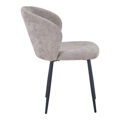 Karg pakoworld chair beige fabric-leg black metal 57x62x80cm