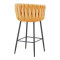 Vivian bar stool pakoworld yellow velvet-leg black metal 57x50x100cm