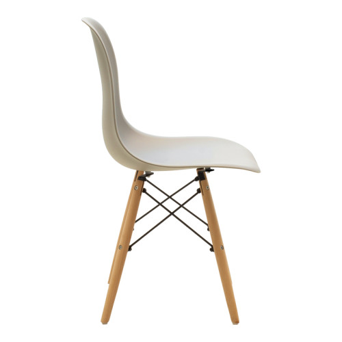 Julita chair pakoworld PP cappuccino with natural leg 46x52x80cm
