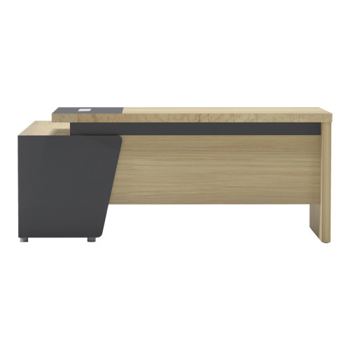 Lotus professional desk with right corner in natural-anthracite shade 180x180x75cm
