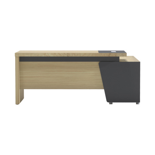 Lotus professional desk left corner in natural-anthracite shade 160x160x75cm