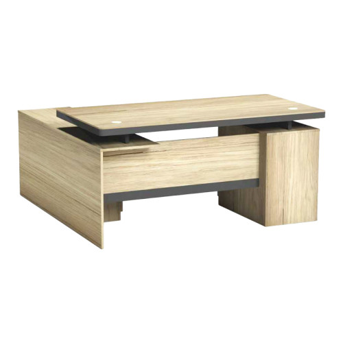 Lotus professional desk with right corner in natural-anthracite shade 200x160x76cm