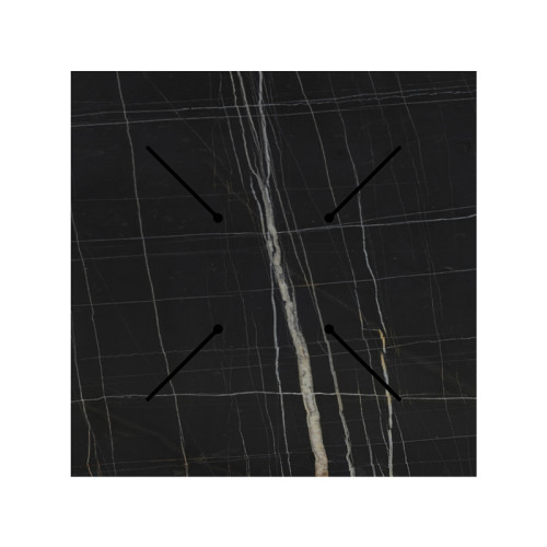 Relian table top pakoworld HPL black marble look 60x60cm 12mm thick