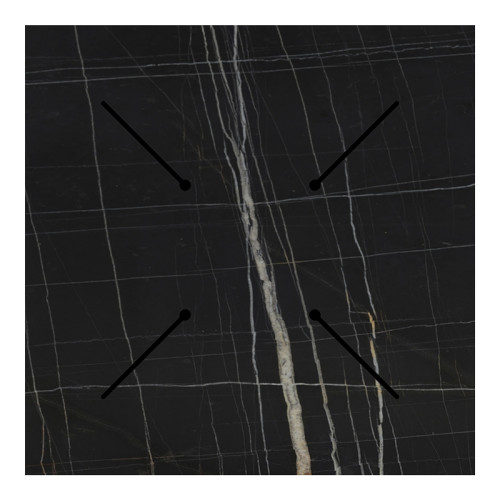 Relian table top pakoworld HPL black marble look 80x80cm 12mm thick