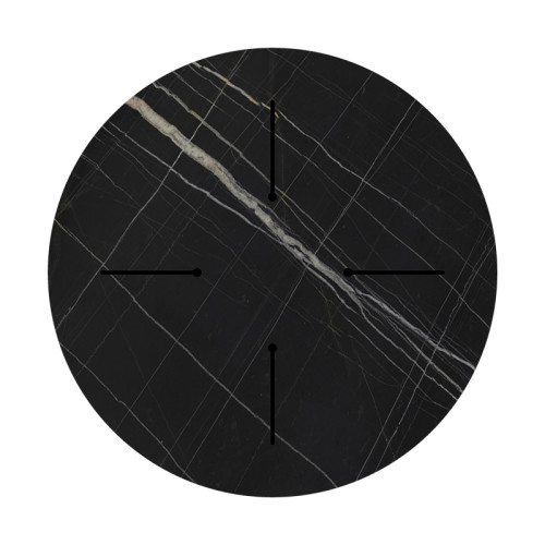 Relian table top pakoworld HPL black marble look D69cm 12mm thick