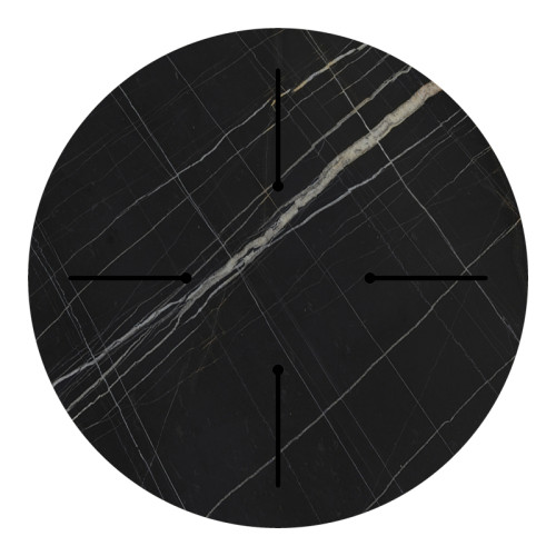 Relian table top pakoworld HPL black marble look D80cm 12mm thick