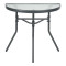 Semi-circled table Bion pakoworld glass-metal in dark grey color 70x40x65cm
