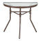 Semi-circled table Bion pakoworld glass-metal in brown color 70x40x65cm