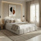 Bed Jeby pakoworld cream fabric with storage space 160x200cm