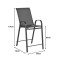 Bar stool medium height Calan pakoworld champagne metal-textilene in light brown color 55x70x114cm