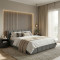 Bed Jeby pakoworld dark grey fabric with storage space 160x200cm