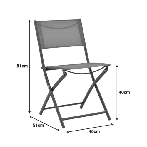 Foldable chair Jeve pakoworld anthracite metal champagne textilene 46x51x81cm