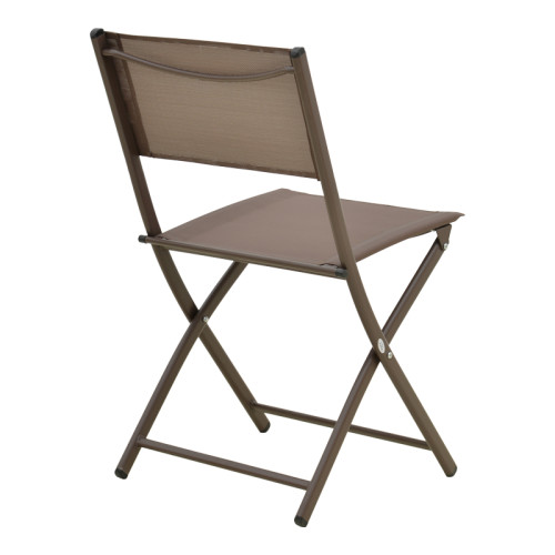 Foldable chair Jeve pakoworld anthracite metal champagne textilene 46x51x81cm