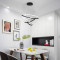 Ceiling lamp Rings pakoworld led metal in black shade D60x100cm