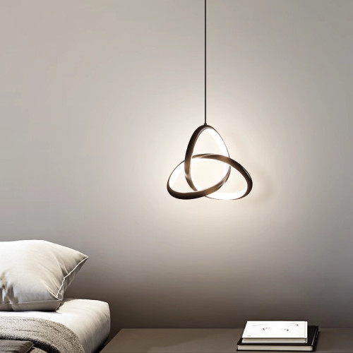 Trinity pakoworld led metal ceiling light in black shade D22x100cm