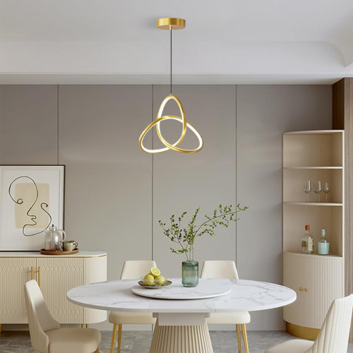 Trinity pakoworld led metal ceiling light in gold shade D22x100cm