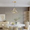 Trinity pakoworld led metal ceiling light in gold shade D22x100cm
