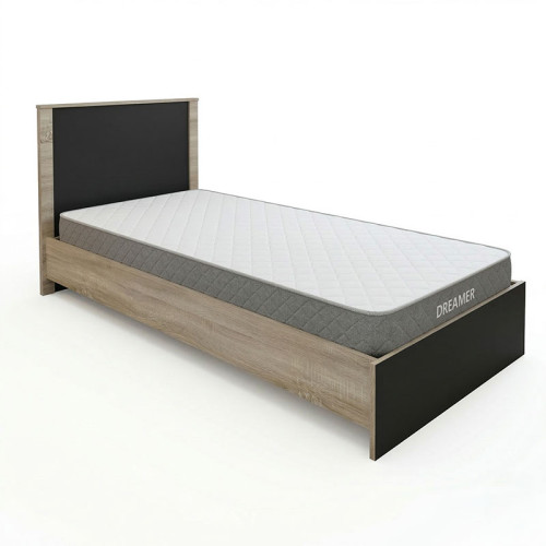 Bed with mattress Athos-Dreamer pakoworld sonoma-anthracite 90x190cm