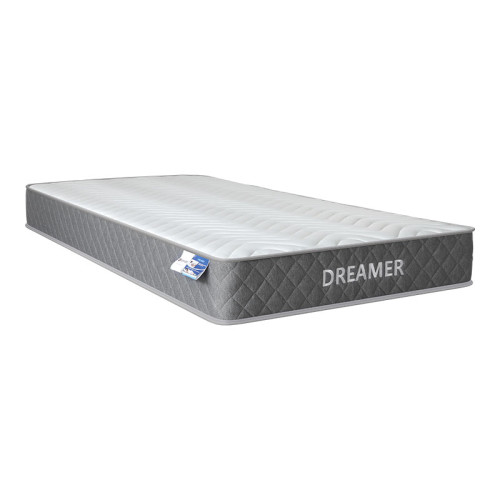 Bed with mattress Mago-Dreamer pakoworld ecru fabric 100x200cm