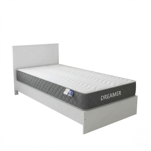 Bed with mattress Athos-Dreamer pakoworld white 90x190cm
