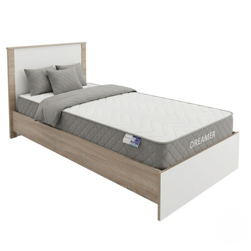 Bed with mattress Athos-Dreamer pakoworld sonoma-white 90x190cm