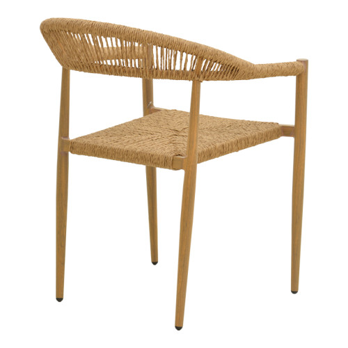 Rayana armchair pakoworld stackable aluminum - pe rattan in natural shade 56x61.5x77.5cm
