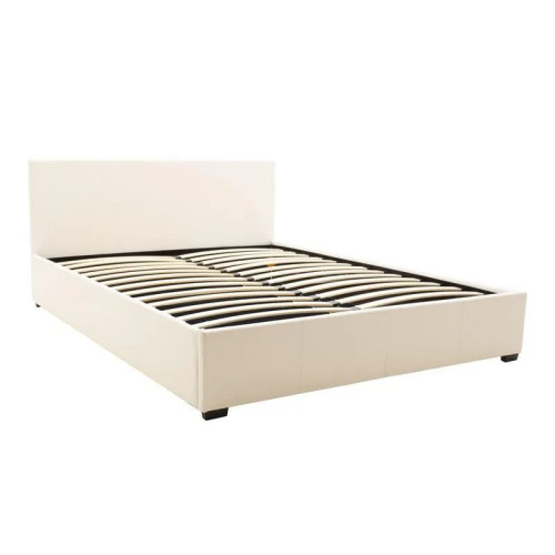Bed with mattress and storage space Norse-Dreamer pakoworld pu white 160x200cm