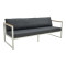 Three-seater sofa Aurelio pakoworld metallic in white - cushions in anthracite shade 192x74x63cm