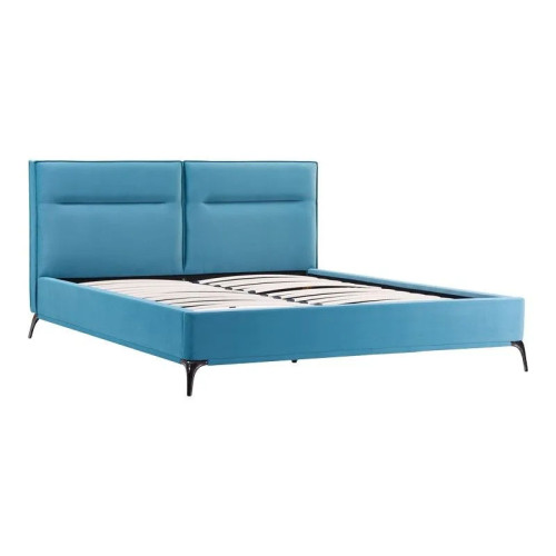 Bed with mattress Ikina-Dreamer pakoworld velvet petrol 160x200cm