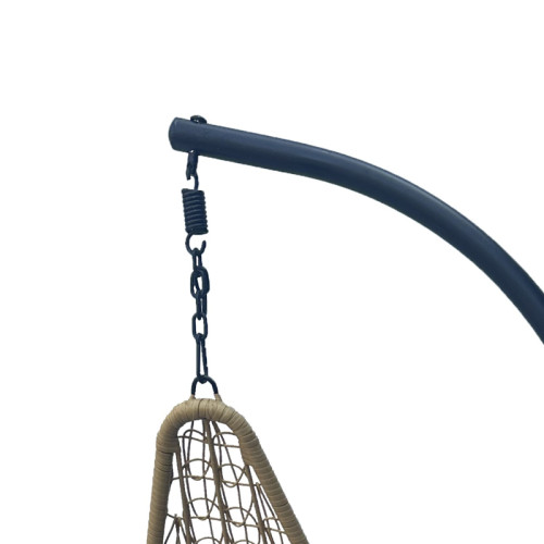 Nest swing with Soleil base pakoworld black metal- natural pe rattan with black cushion 120x95x195cm