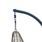 Nest swing with Soleil base pakoworld black metal- natural pe rattan with black cushion 120x95x195cm