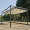 Garden gazebo Spectra pakoworld black metal frame - with sliding cover in beige shade 3x3m
