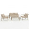 Gardenly pakoworld lounge set 4pcs aluminum in cappuccino color with beige cushions