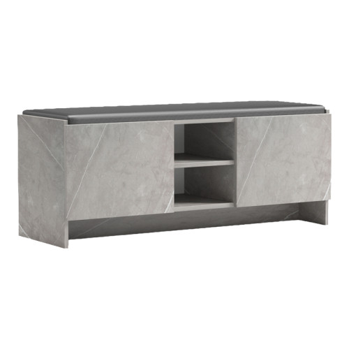 Shoe rack-stool Zulla pakoworld gray beige marble effect-black 110x37x43cm