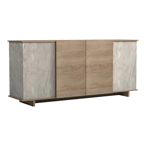 Zafore pakoworld sonoma sideboard with gray-beige marble look 180x45x80cm