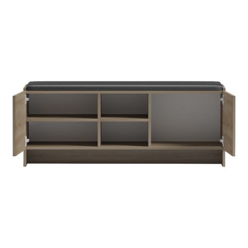 Shoe rack-stool Zulla pakoworld sonoma-black 110x37x43cm