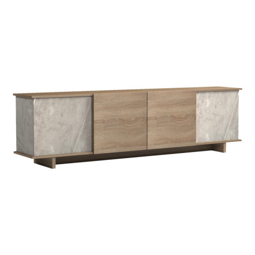 Zafore pakoworld sonoma TV cabinet with gray-beige marble look 180x33x50cm
