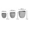 Planter Anthea pakoworld set 3pieces ceramic in antique grey color