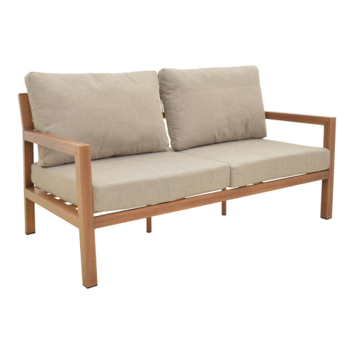 Andasio pakoworld garden lounge set of 4 pieces, aluminum and rope in natural - cushions in gray shade